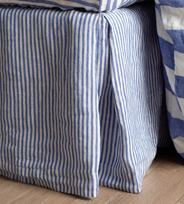 Cobalt Cora Stripe Linen Valance
