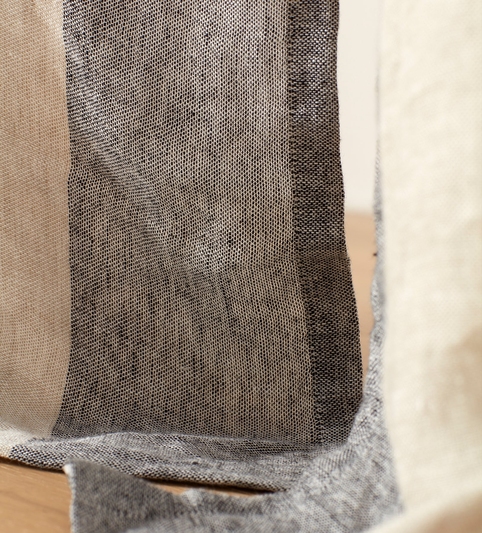 Natural Caitlyn Linen Loop Top Curtain | Secret Linen Store