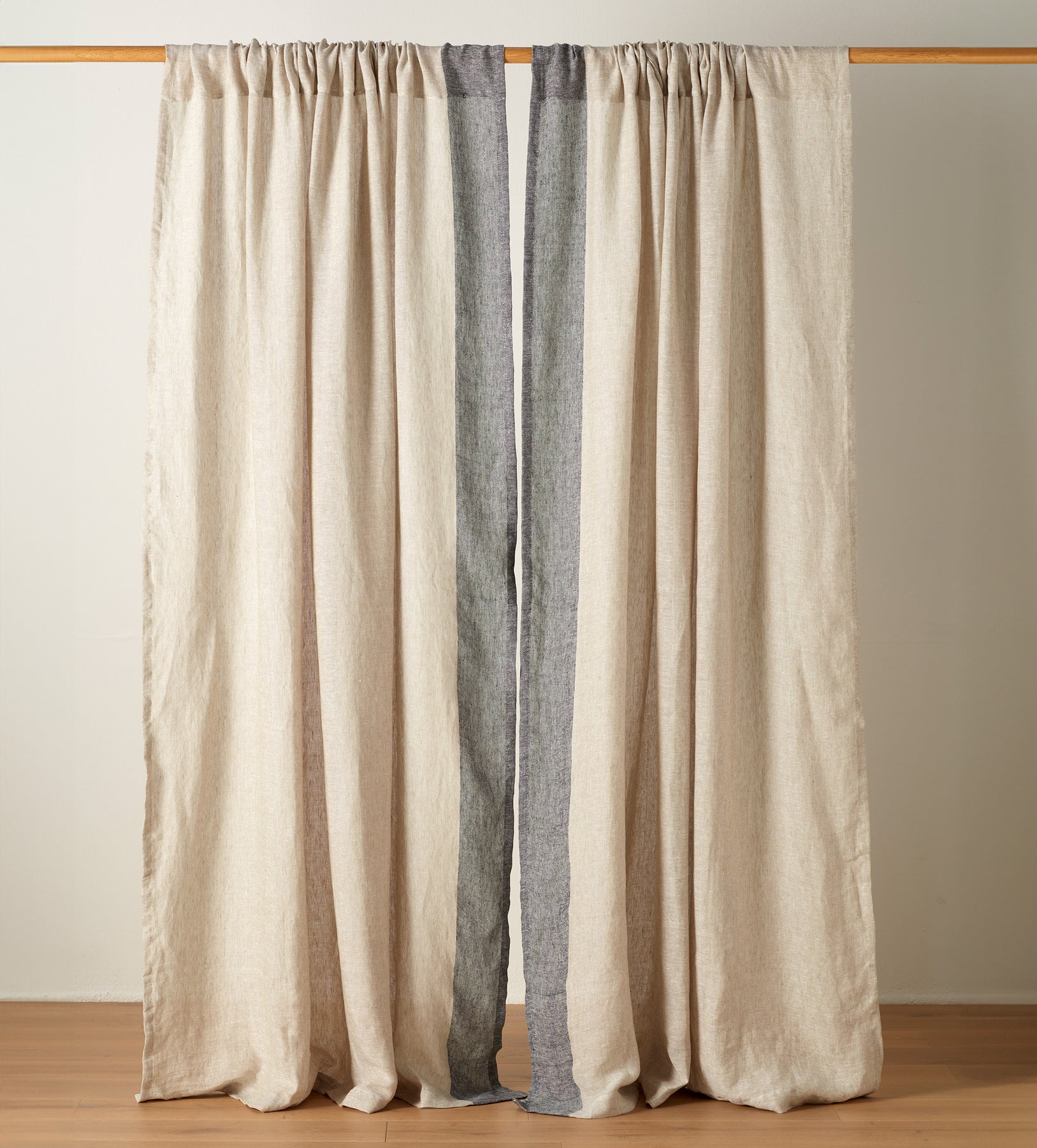 Natural Caitlyn Linen Loop Top Curtain | Secret Linen Store