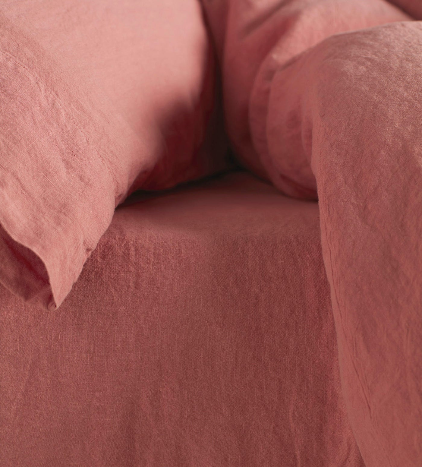 Canyon Pink 100% Linen Fitted Sheet