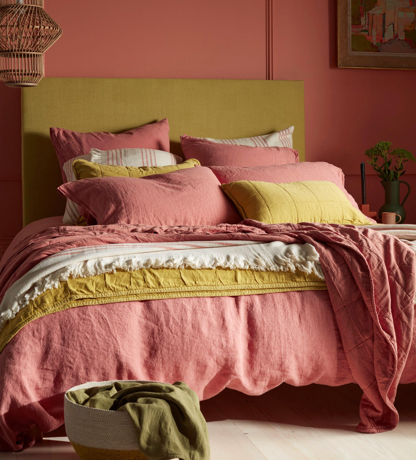 Canyon Pink 100% Linen Housewife Pillowcase