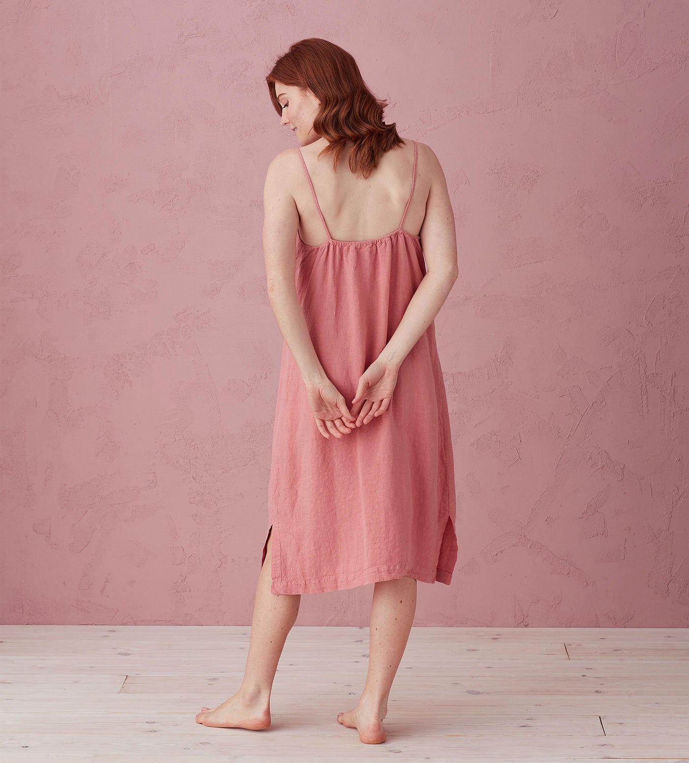 Canyon Pink Alice 100% Linen Cami Nightie