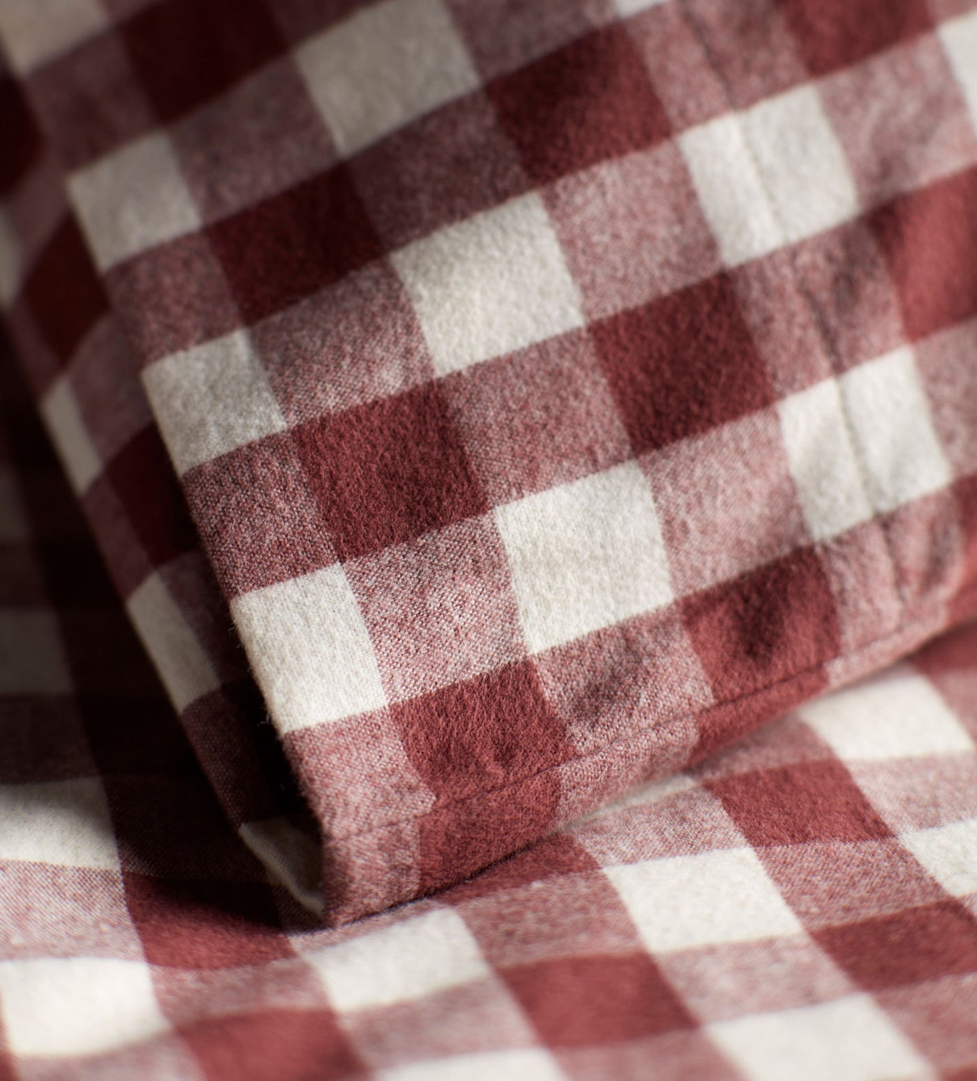 Conker Gilbert Gingham Brushed 100% Cotton Housewife Pillowcase