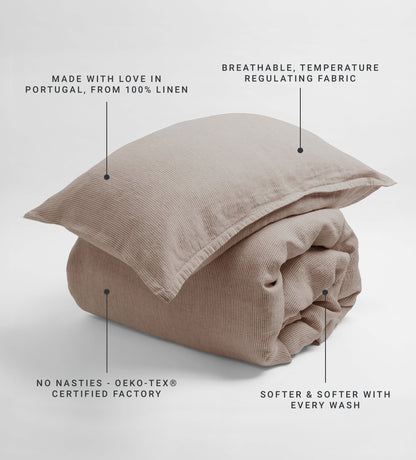 Conker Sid Stripe 100% Linen Bed Linen