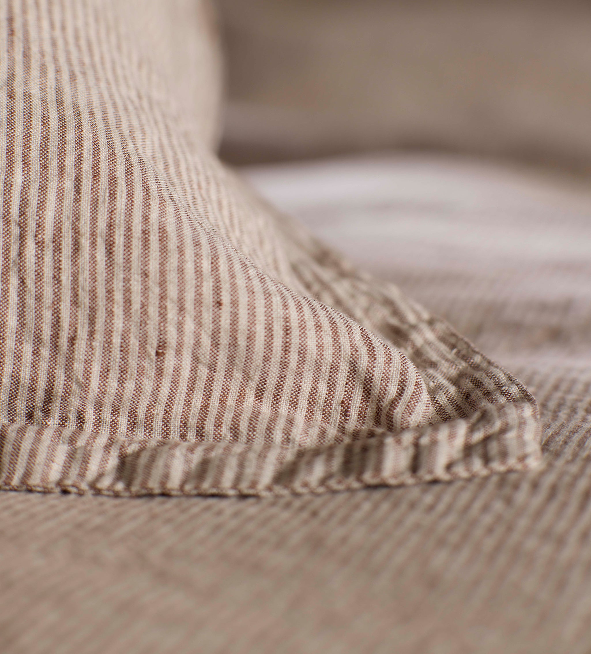 Conker Sid Stripe 100% Linen Bed Linen