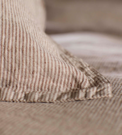 Conker Sid Stripe 100% Linen Bed Linen
