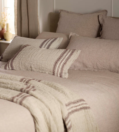 Conker Sid Stripe 100% Linen Bed Linen