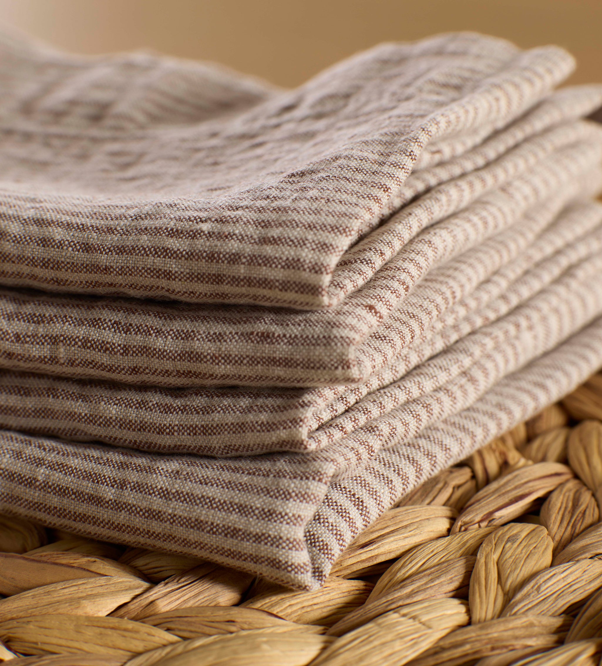 Conker Sid Stripe 100% Linen Napkins - Set of 4