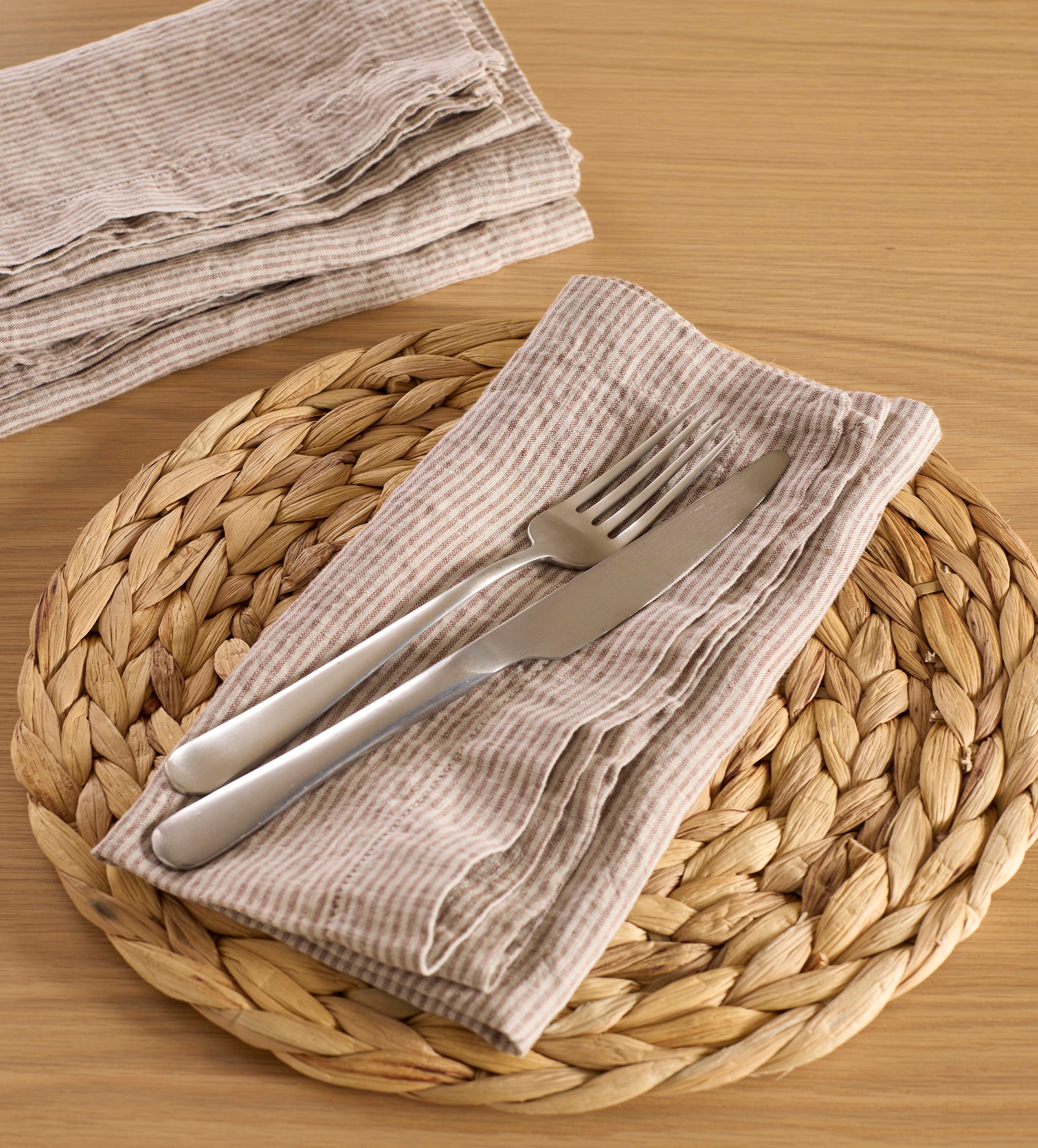 Conker Sid Stripe 100% Linen Napkins - Set of 4