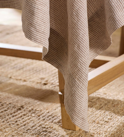 Conker Sid Stripe 100% Linen Tablecloth