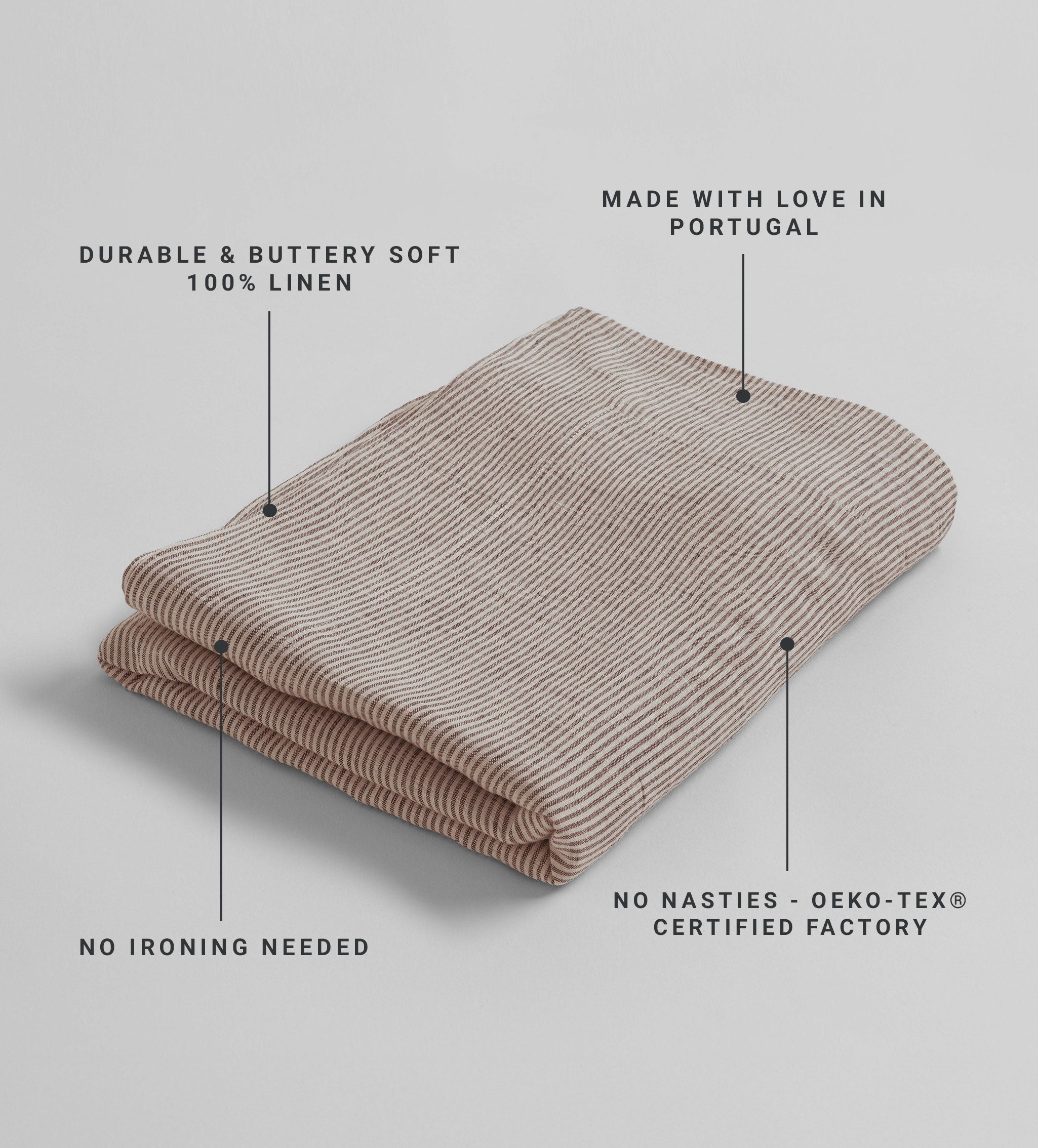 Conker Sid Stripe 100% Linen Tablecloth