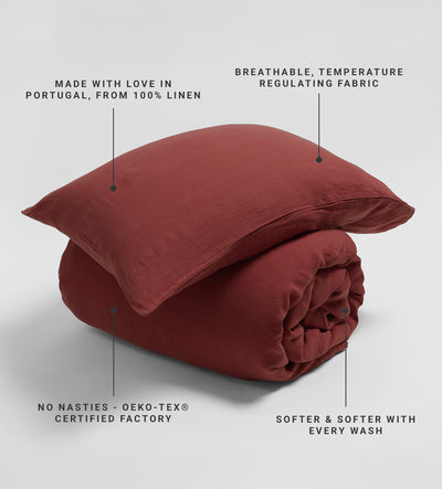 Conker 100% Linen Housewife Pillowcase