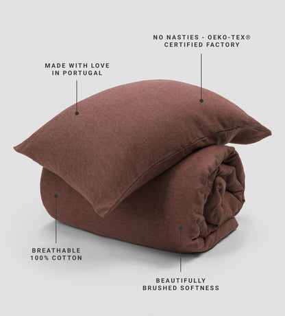Conker Henry Brushed 100% Organic Cotton Pillowcase