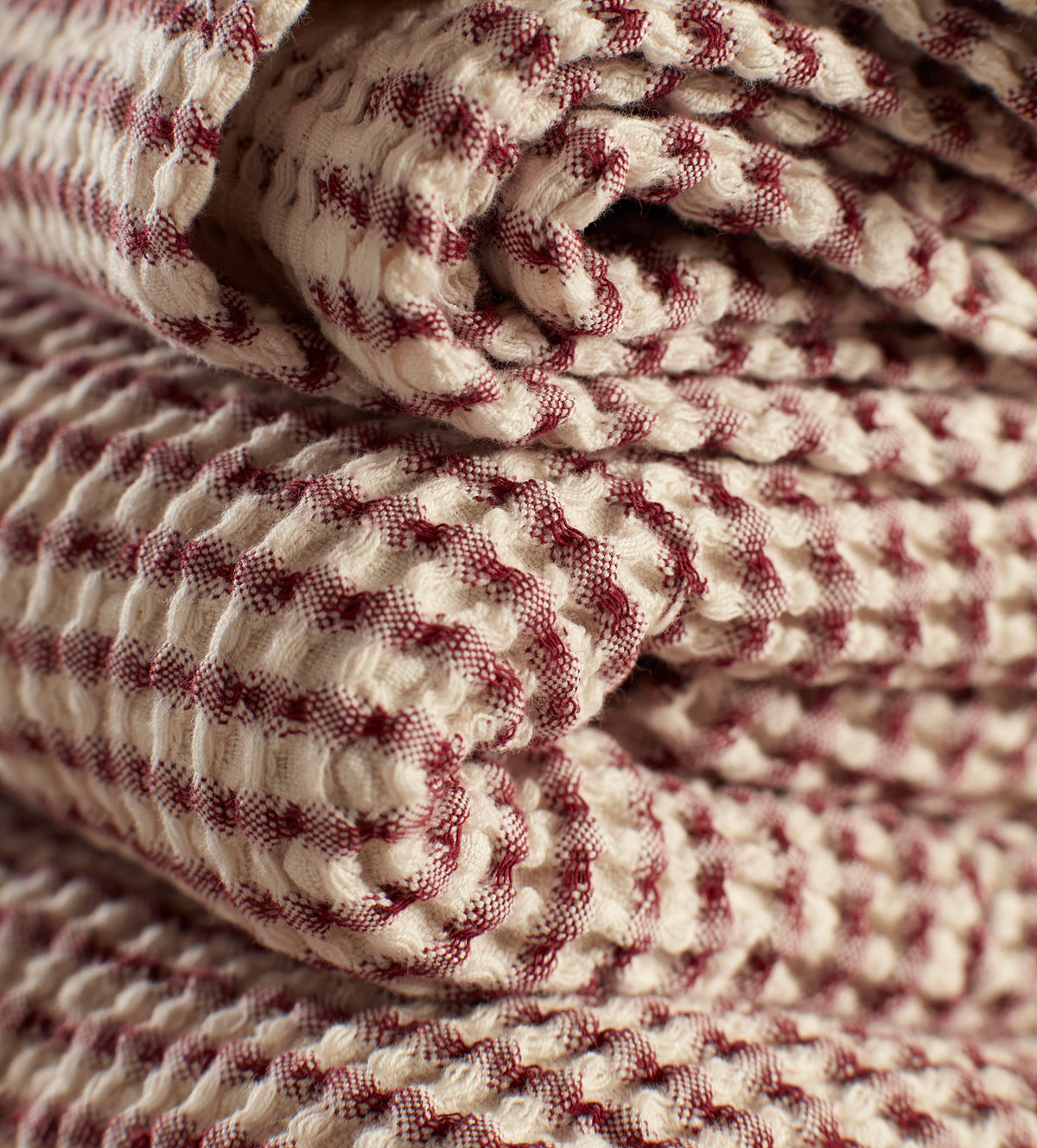 Conker Stripe 100% Organic Cotton Waffle Towel