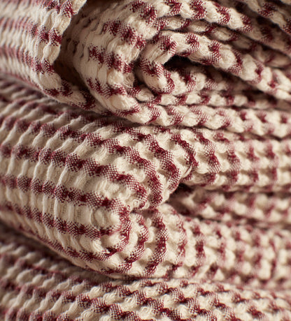 Conker Stripe 100% Organic Cotton Waffle Towel