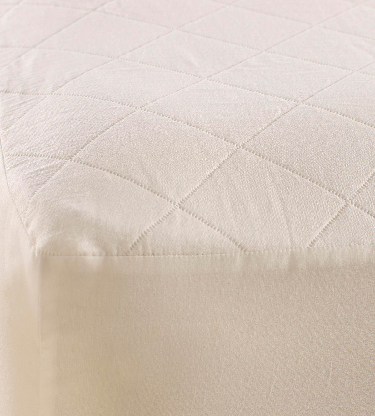White Quilted 100% Organic Cotton Mattress Protector