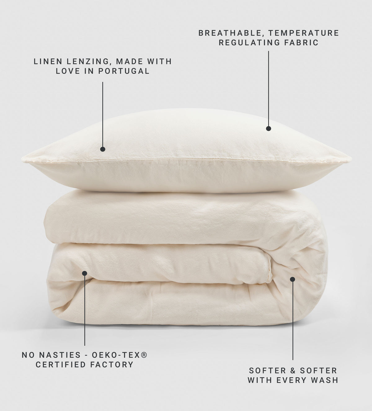 Clotted Cream Super Hero Linen Blend Bed Linen