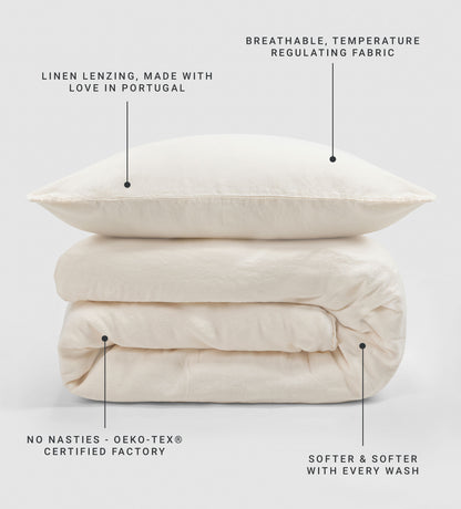 Clotted Cream Super Hero Linen Blend Bed Linen