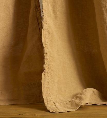 Cumin 100% Linen Loop Top Curtain (Single)