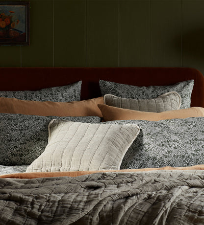 Green Vivienne 100% Cotton Quilted Cushion Cover