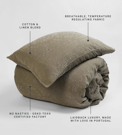 Dark Olive Claudia Cotton Linen Bed Linen