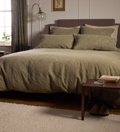 Dark Olive Claudia Cotton Linen Bed Linen