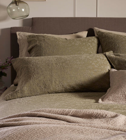 Dark Olive Claudia Cotton Linen Bed Linen