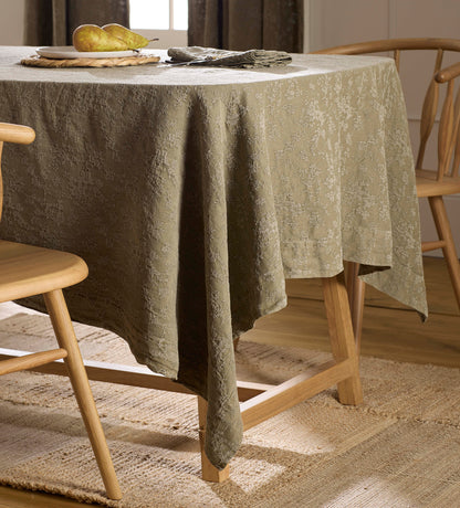Dark Olive Claudia Cotton Linen Tablecloth