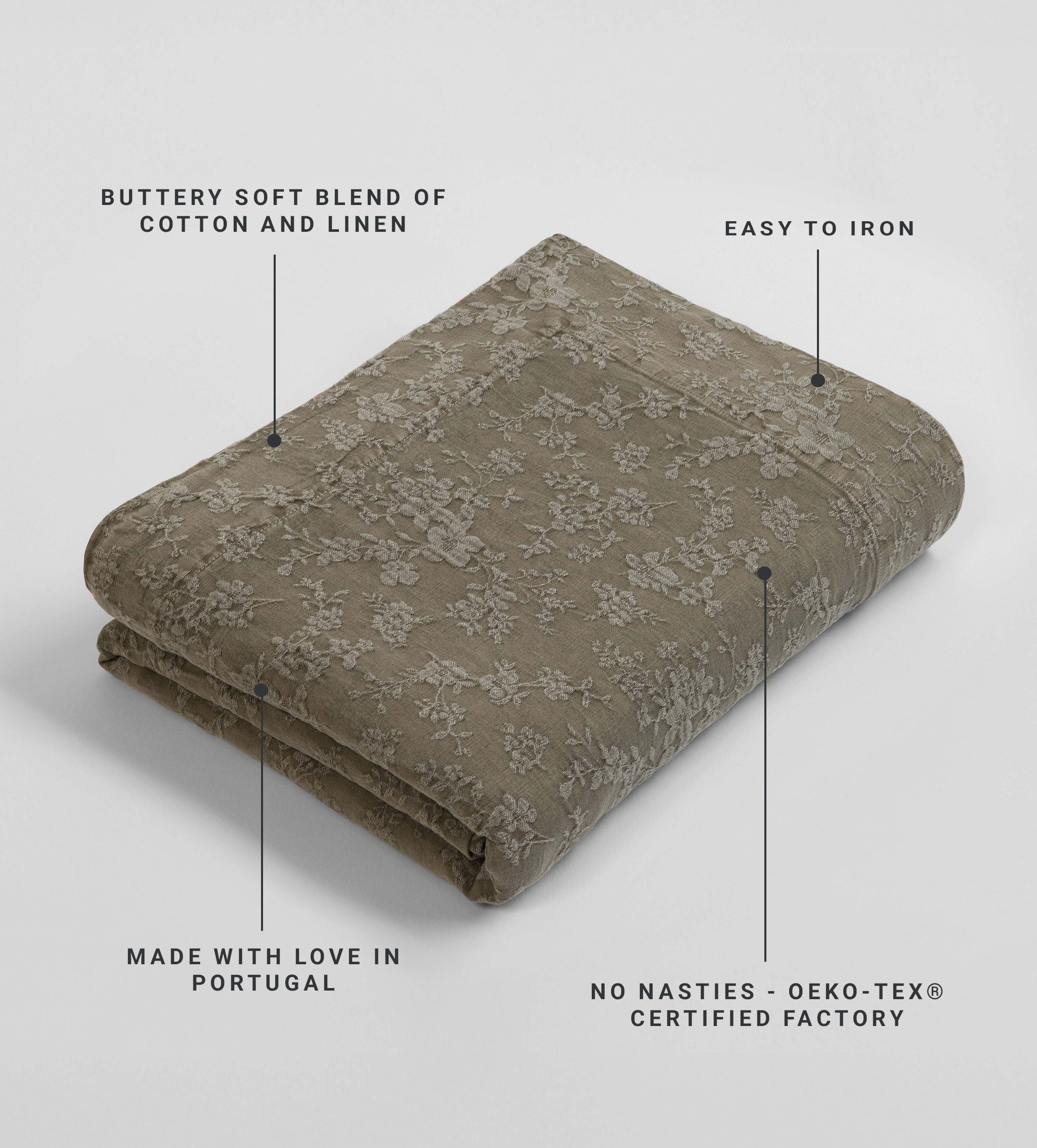 Dark Olive Claudia Cotton Linen Tablecloth