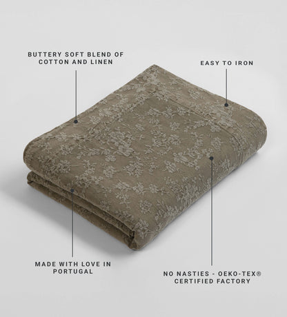 Dark Olive Claudia Cotton Linen Tablecloth