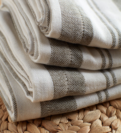 Dark Olive Isaac 100% Cotton Napkins - Set of 4