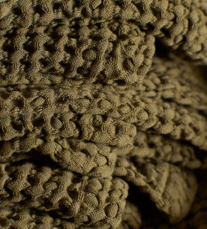 Dark Olive Waffle 100% Organic Cotton Towels