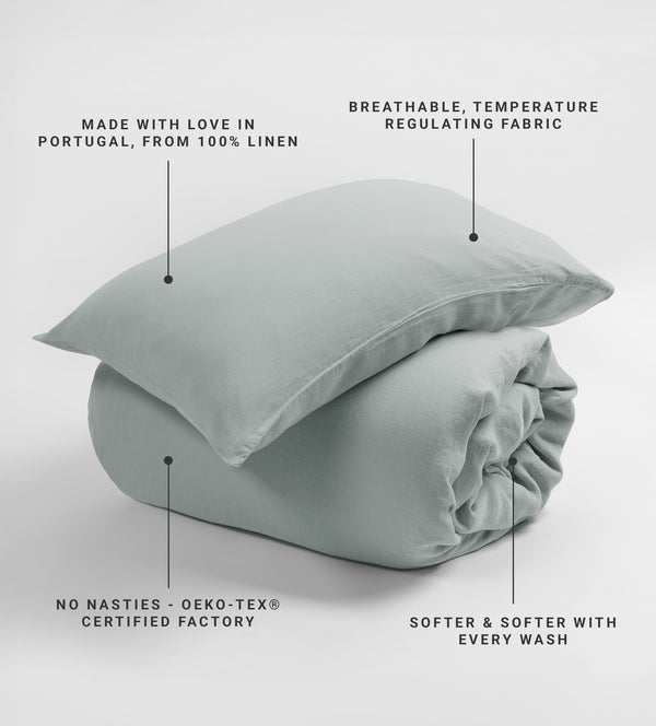 Duck Egg 100% Linen Housewife Pillowcase