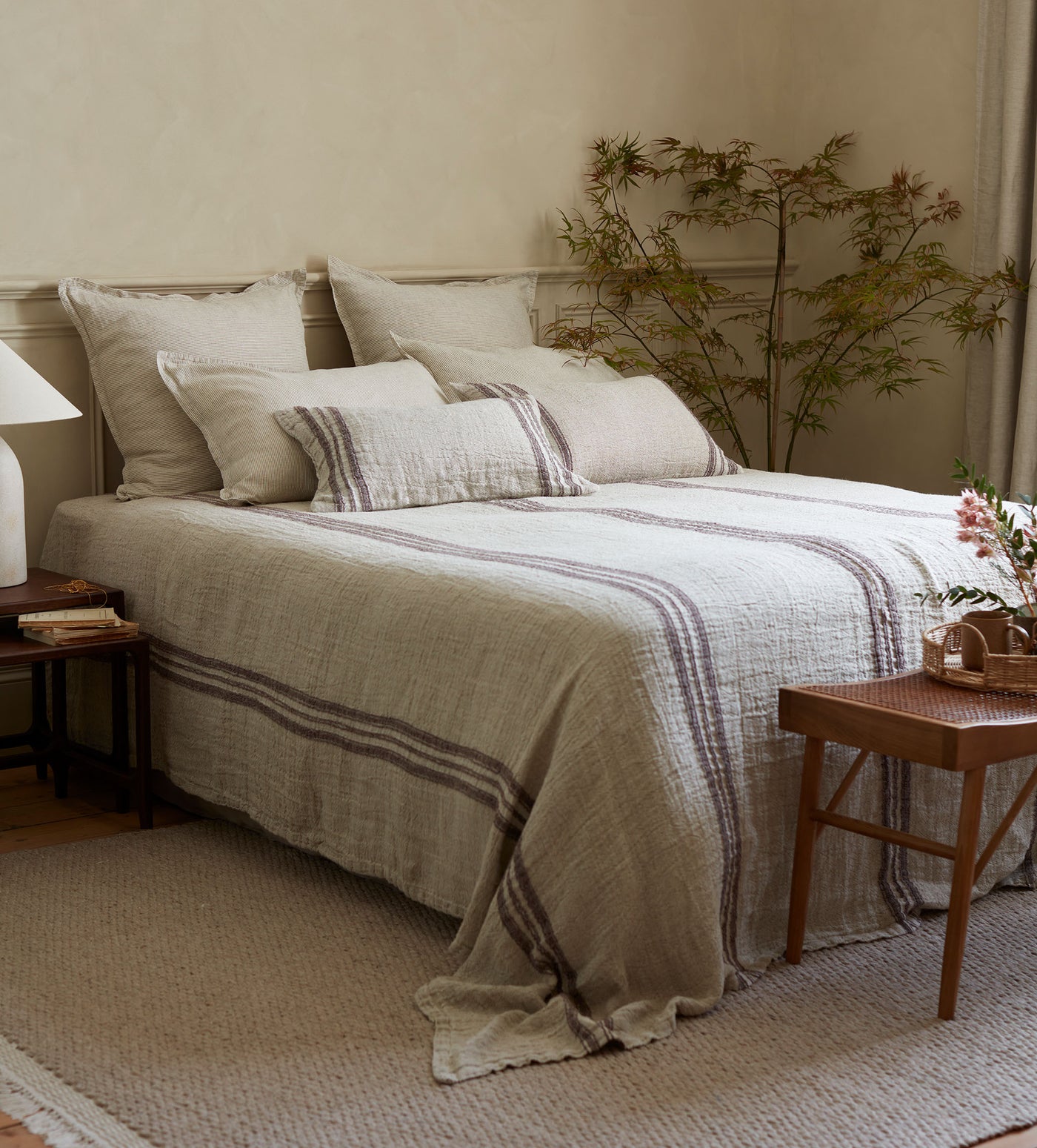 Natural Elijah 100% Linen Throw