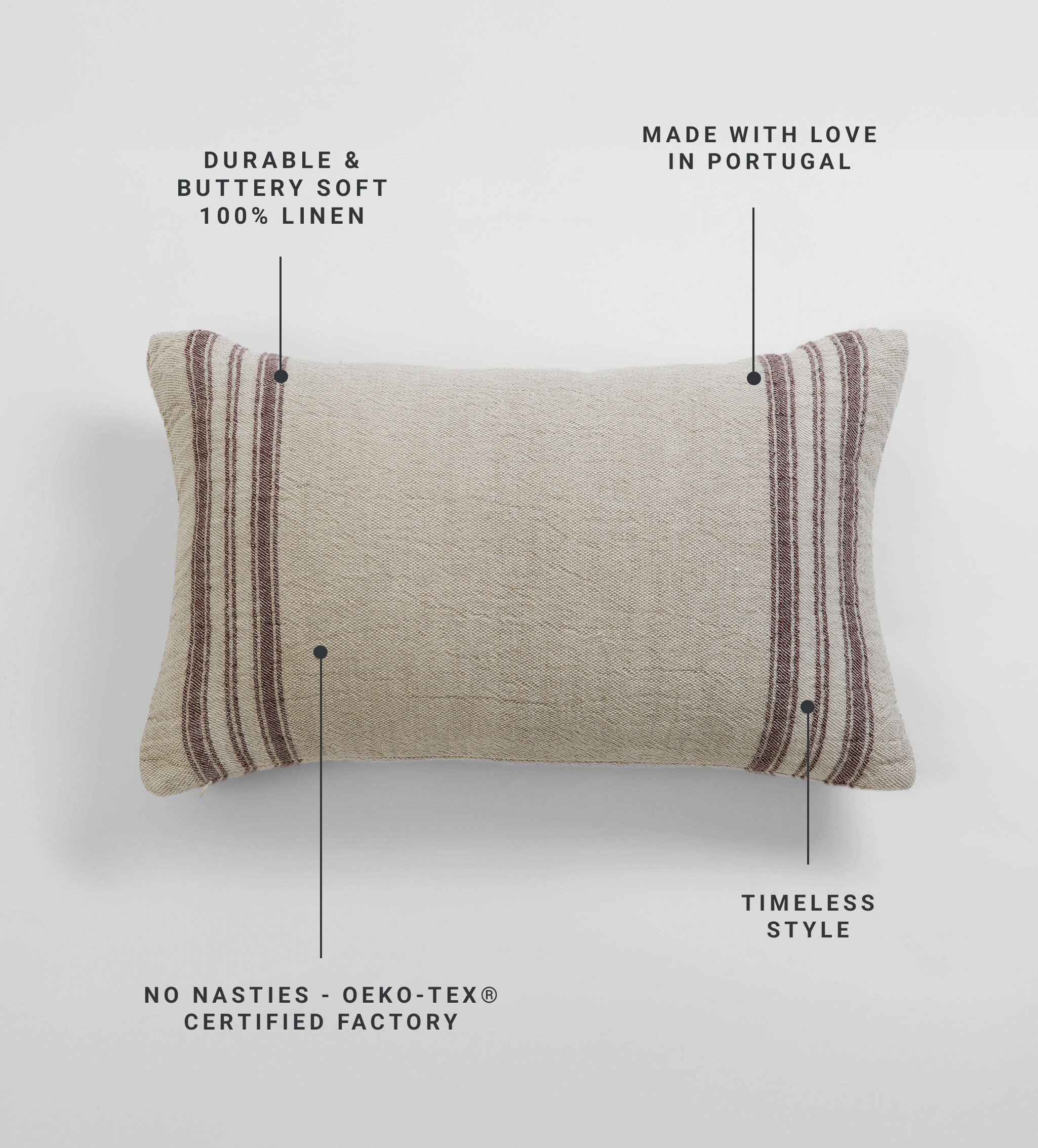 Natural Elijah 100% Linen Cushion Cover