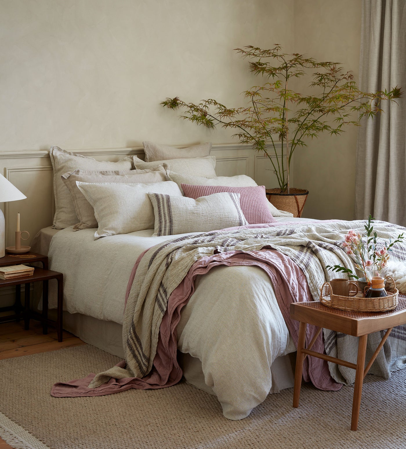 Natural Sid Stripe 100% Linen Duvet Cover