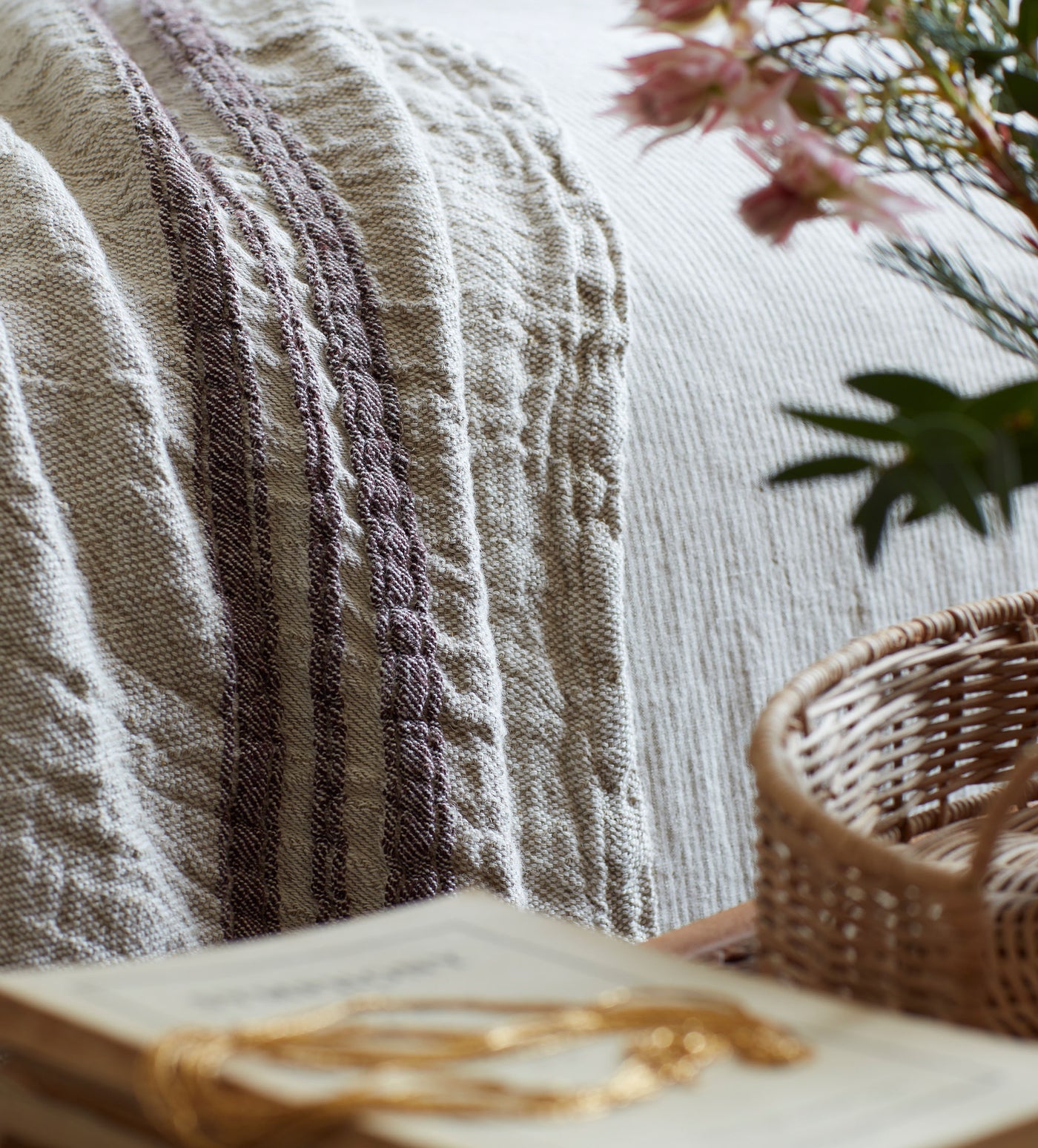 Natural Elijah 100% Linen Throw