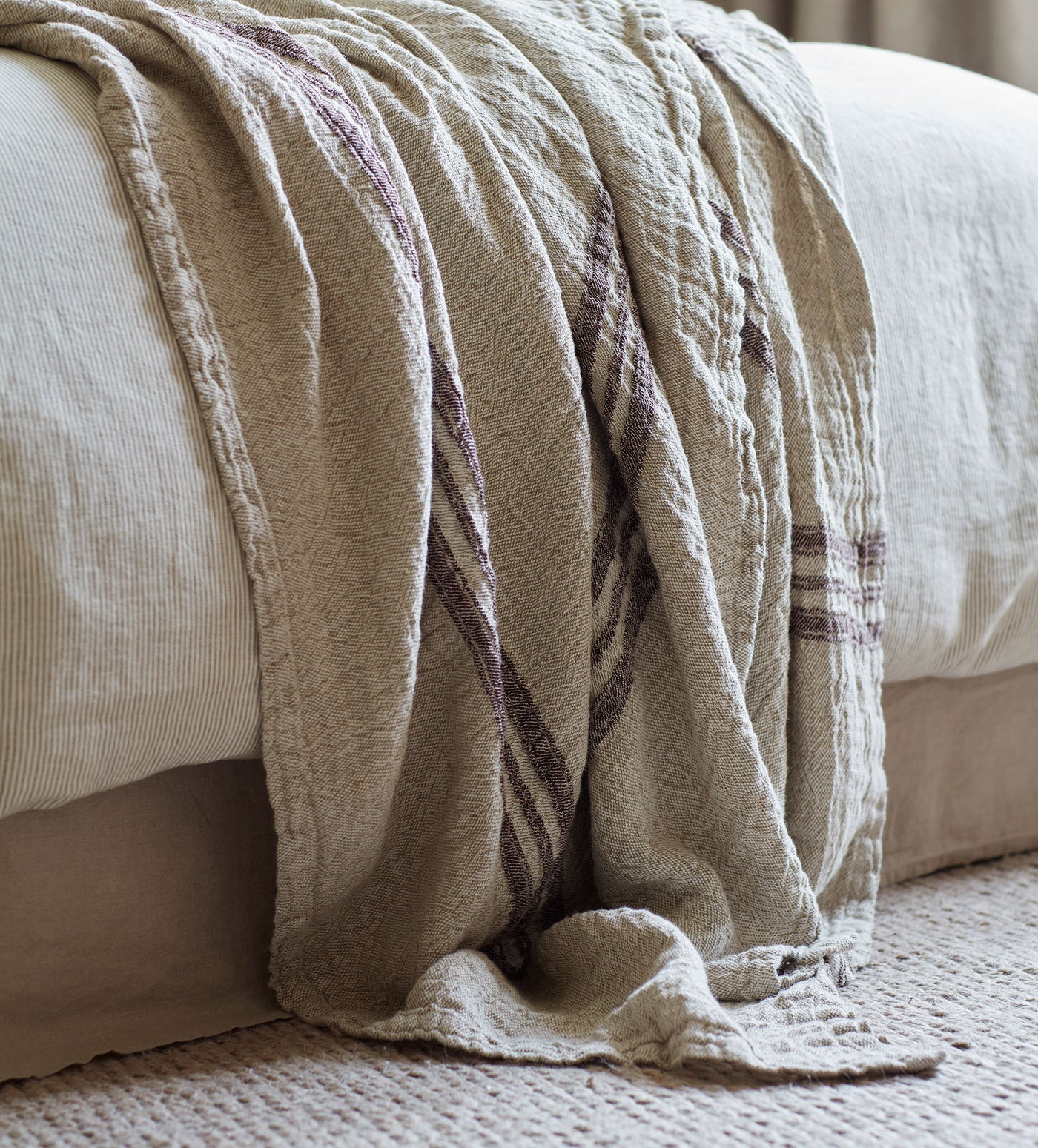 Natural Elijah 100% Linen Throw