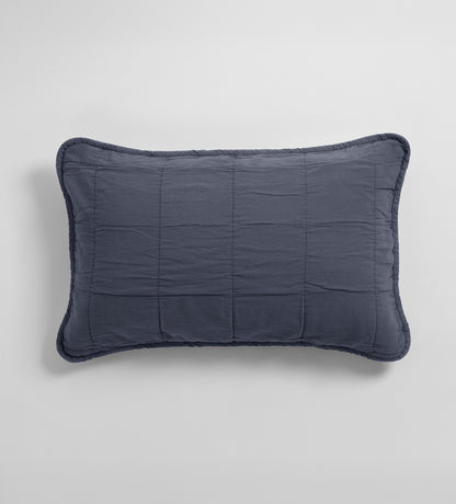 French Blue Finn 100% Cotton Quilted Cushion Cover
