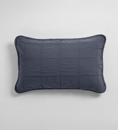 French Blue Finn 100% Cotton Quilted Cushion Cover