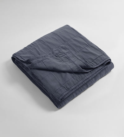 French Blue Finn 100% Cotton Quilted Throw
