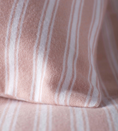 Blush Pink Fred Stripe Brushed 100% Organic Cotton Pillowcase