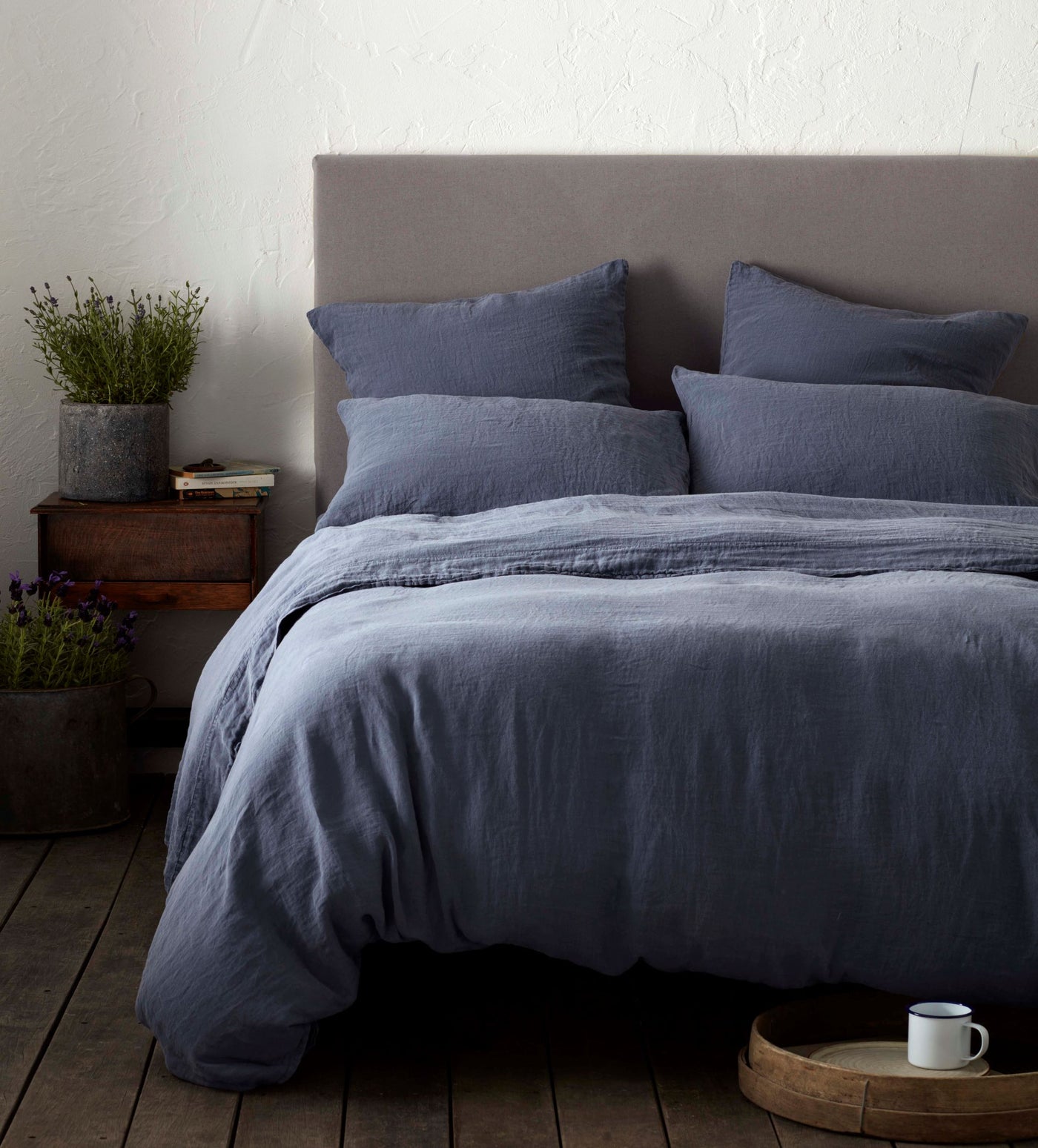 French Blue 100% Linen Oxford Pillowcase