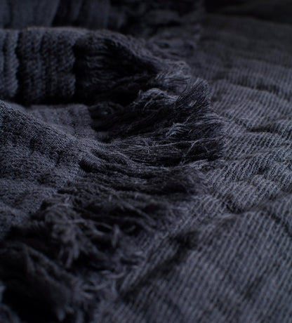 Navy Blue Freddie 100% Cotton Throw