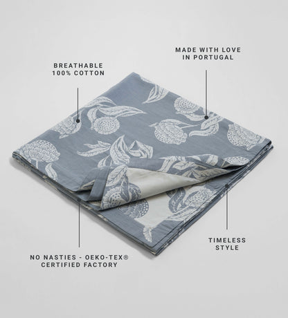 French Blue Iona Jacquard 100% Cotton Throw