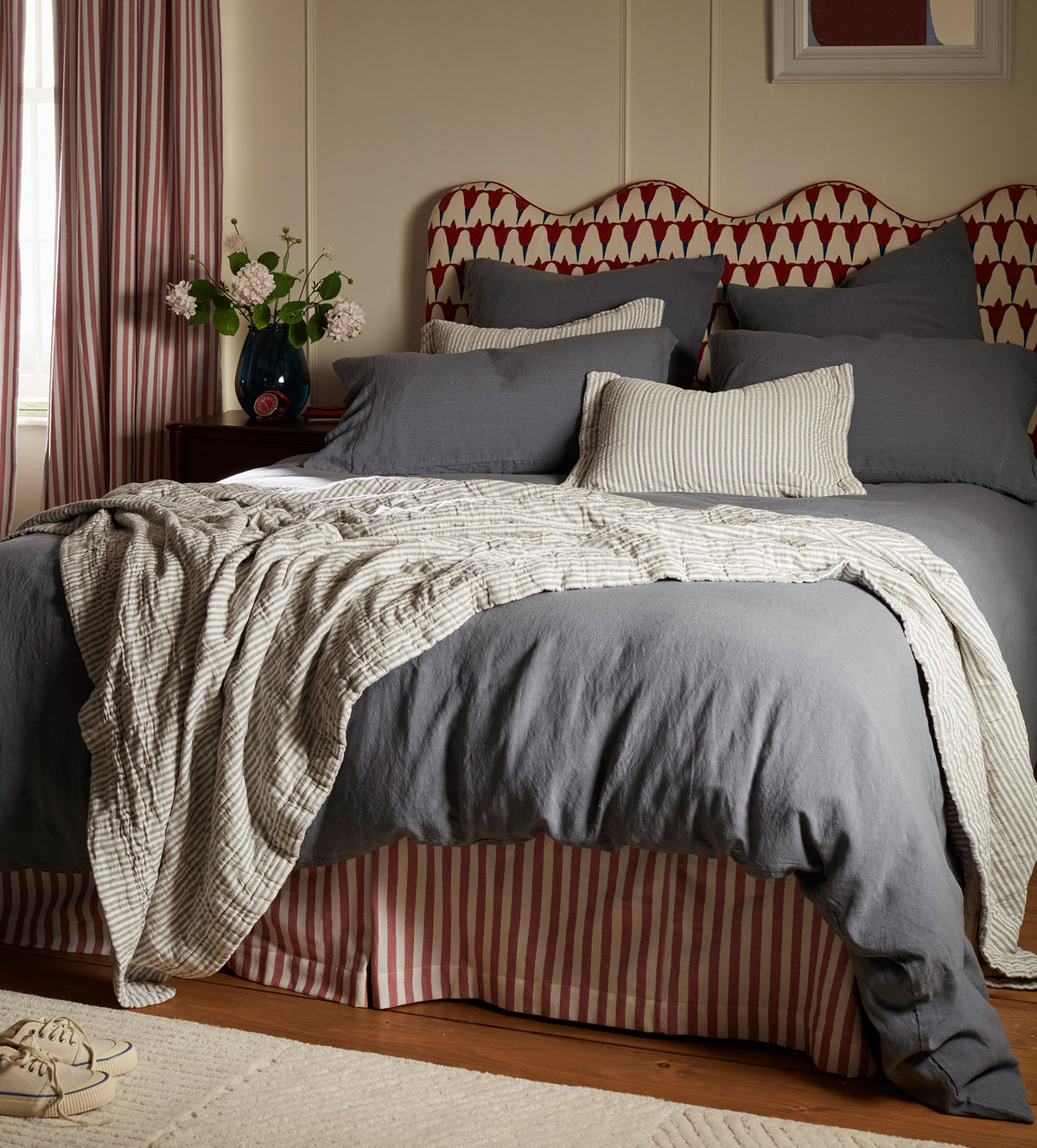 French Blue Super Hero Linen Blend Bed Linen
