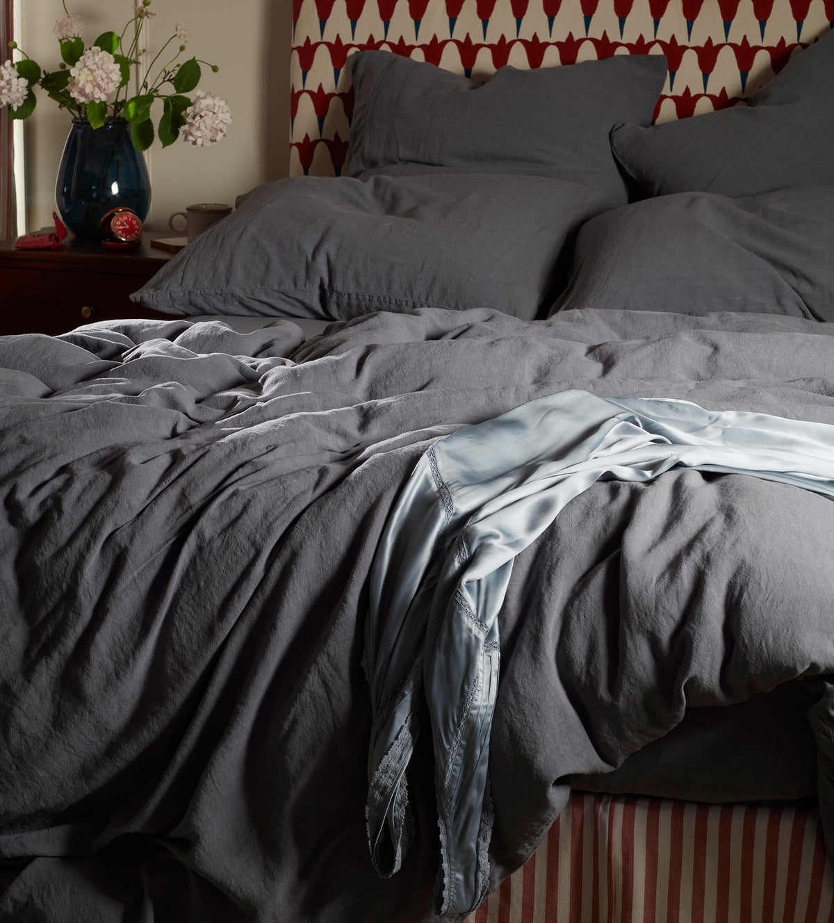 French Blue Super Hero Linen Blend Bed Linen