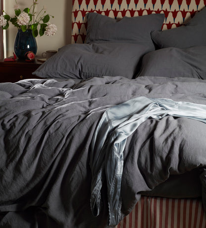 French Blue Super Hero Linen Blend Bed Linen