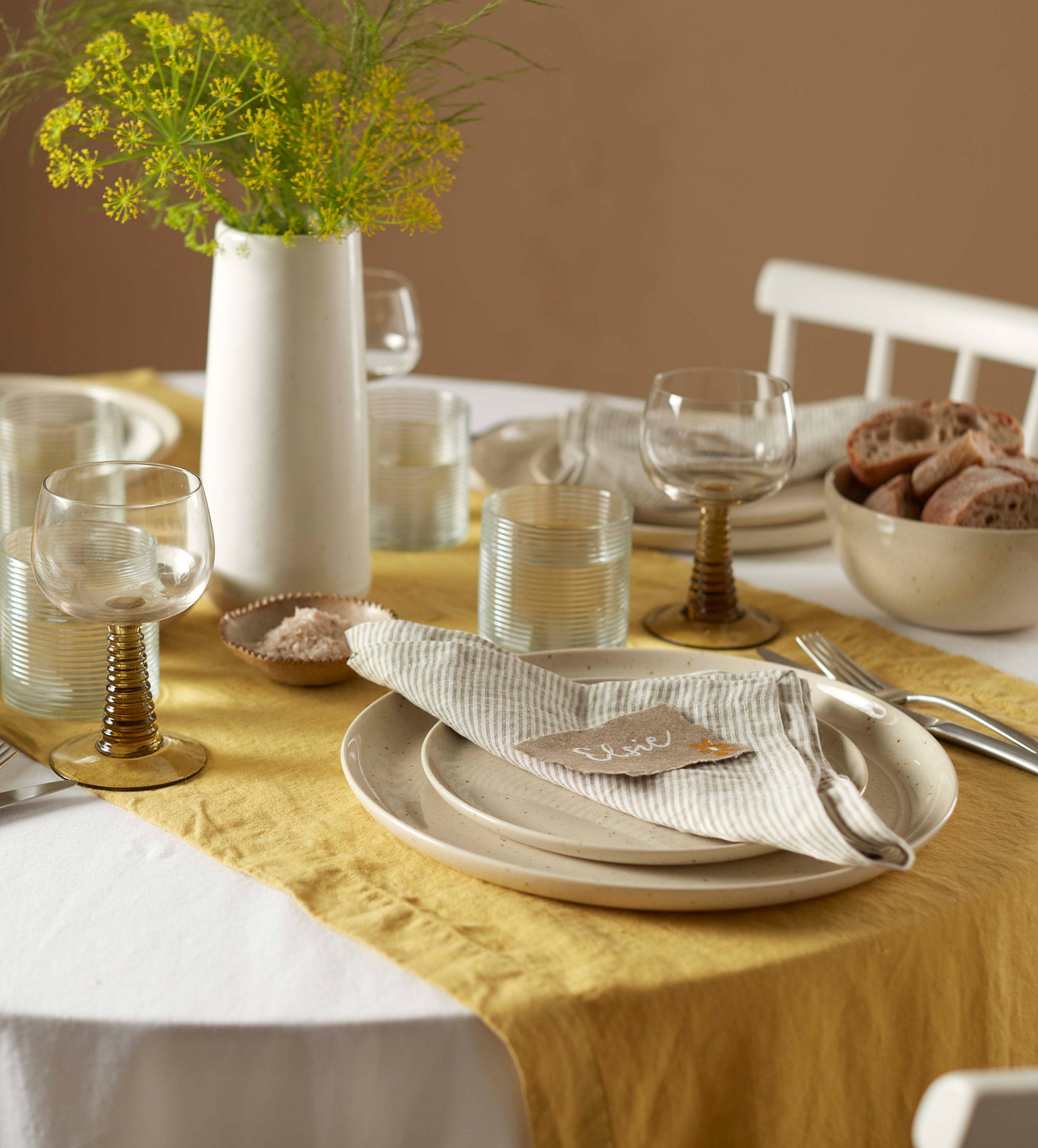 Chartreuse 100% Linen Table Runner