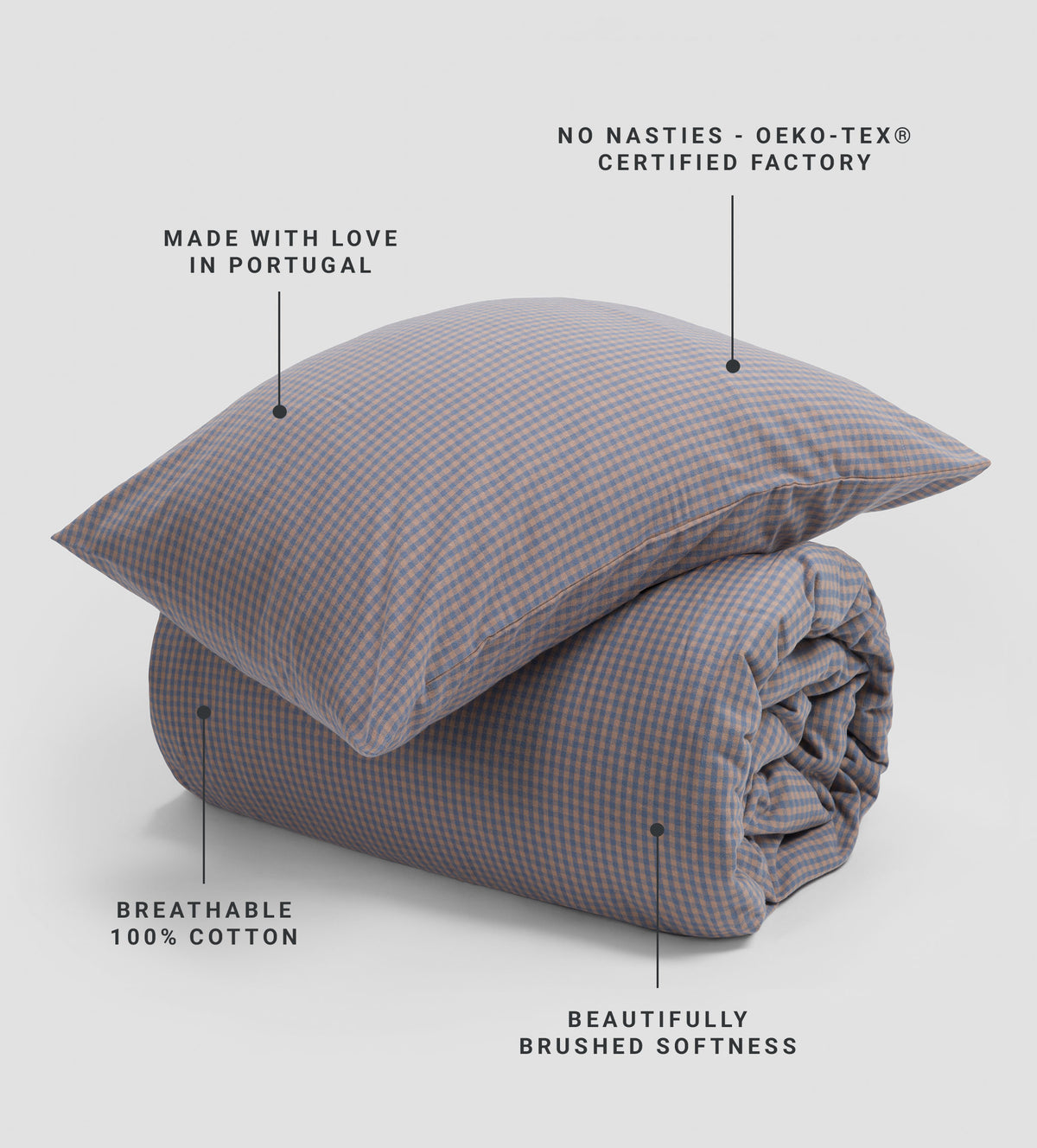 Georgie Gingham Brushed 100% Organic Cotton Duvet Cover